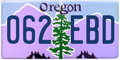 OR license plate 062EBD