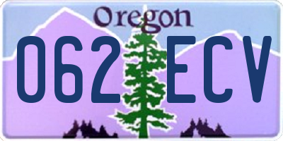 OR license plate 062ECV