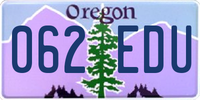 OR license plate 062EDU