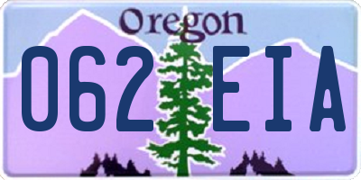 OR license plate 062EIA