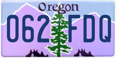 OR license plate 062FDQ