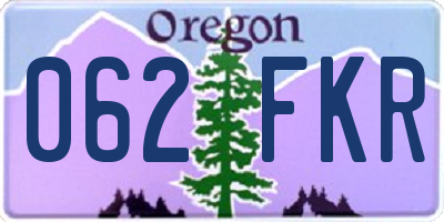 OR license plate 062FKR