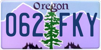 OR license plate 062FKY