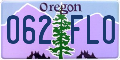 OR license plate 062FLO