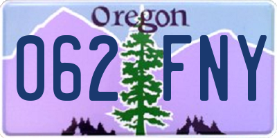 OR license plate 062FNY