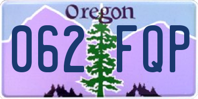 OR license plate 062FQP