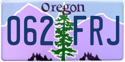 OR license plate 062FRJ