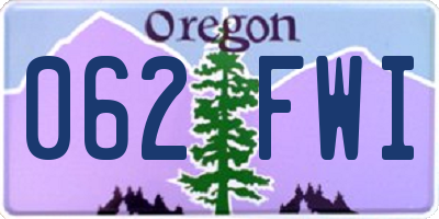 OR license plate 062FWI
