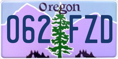 OR license plate 062FZD
