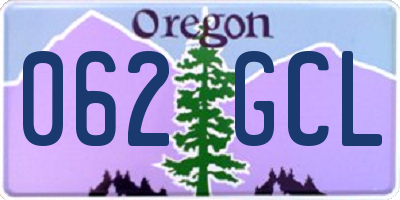OR license plate 062GCL