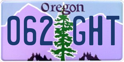 OR license plate 062GHT