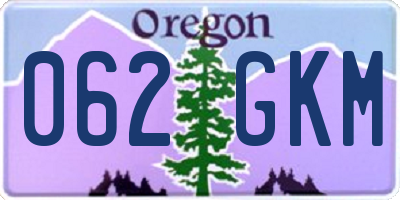 OR license plate 062GKM