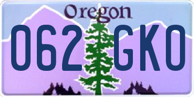 OR license plate 062GKO