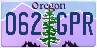 OR license plate 062GPR