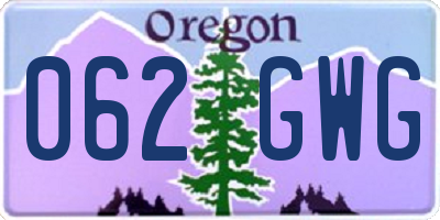 OR license plate 062GWG