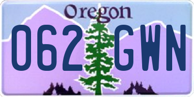 OR license plate 062GWN