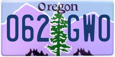 OR license plate 062GWO