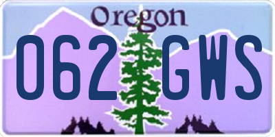OR license plate 062GWS