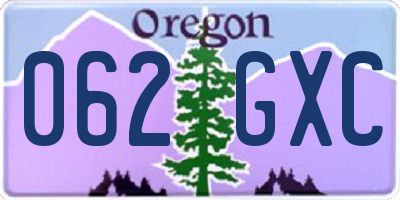 OR license plate 062GXC
