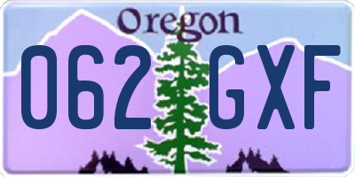 OR license plate 062GXF