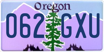 OR license plate 062GXU