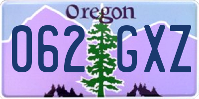 OR license plate 062GXZ