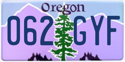 OR license plate 062GYF