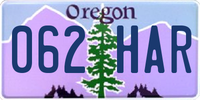 OR license plate 062HAR