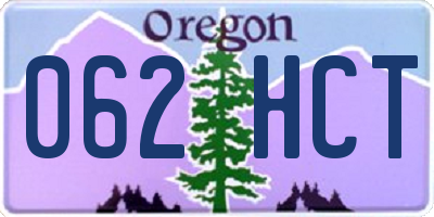 OR license plate 062HCT