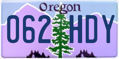 OR license plate 062HDY