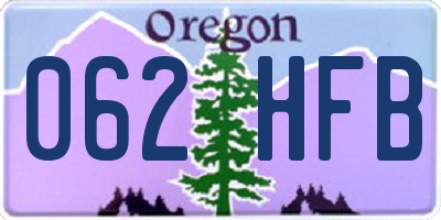 OR license plate 062HFB