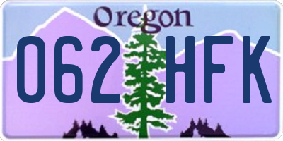 OR license plate 062HFK