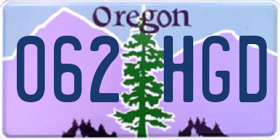 OR license plate 062HGD