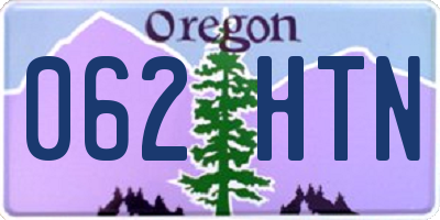 OR license plate 062HTN