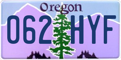 OR license plate 062HYF