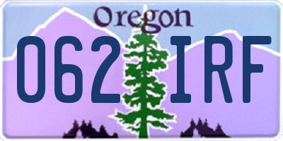 OR license plate 062IRF