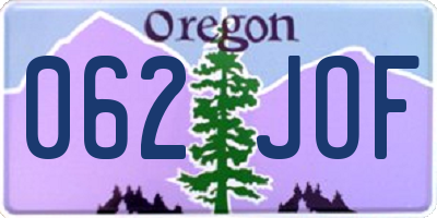 OR license plate 062JOF