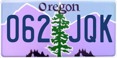 OR license plate 062JQK