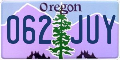 OR license plate 062JUY
