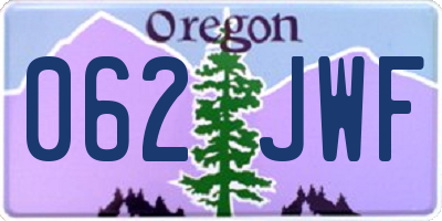 OR license plate 062JWF
