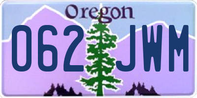 OR license plate 062JWM