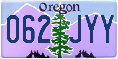 OR license plate 062JYY