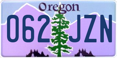 OR license plate 062JZN