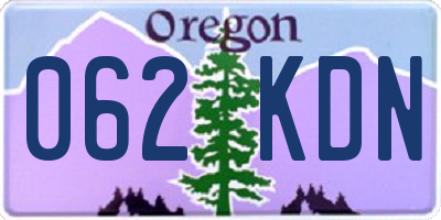 OR license plate 062KDN