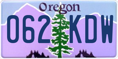 OR license plate 062KDW