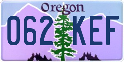 OR license plate 062KEF