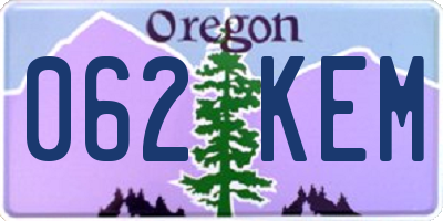 OR license plate 062KEM