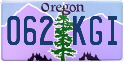 OR license plate 062KGI