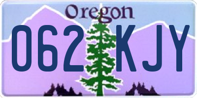 OR license plate 062KJY