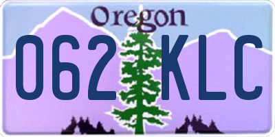 OR license plate 062KLC